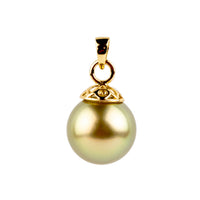 Golden Pink 10.4mm Tahitian Pearl Filigree Pendant
