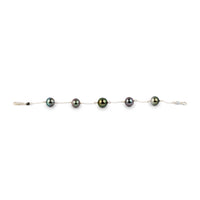 Dark Lavender Green Tahitian Pearl Tin Cup Bracelet on Sterling Silver