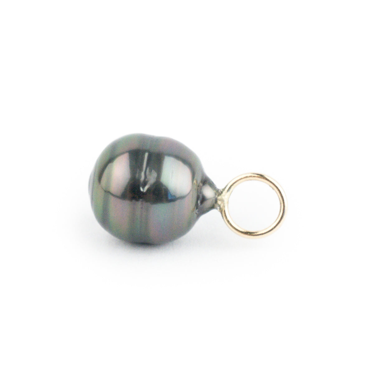 Plum Green Circled 9.6mm Tahitian Pearl Pendant on Gold Filled