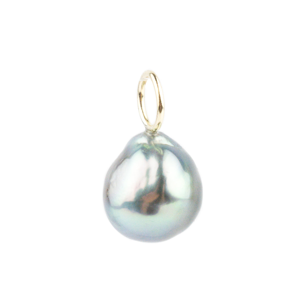 Sky Blue Baroque 10mm Tahitian Pearl Pendant on Gold Filled