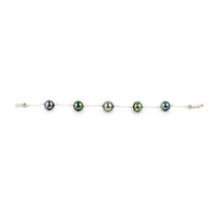 Flashy Sky Blue Tahitian Pearl Tin Cup Bracelet on Sterling Silver