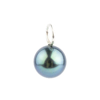 Electric Blue 9mm Tahitian Pearl Pendant on Sterling Silver