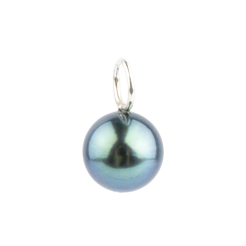 Electric Blue 9mm Tahitian Pearl Pendant on Sterling Silver