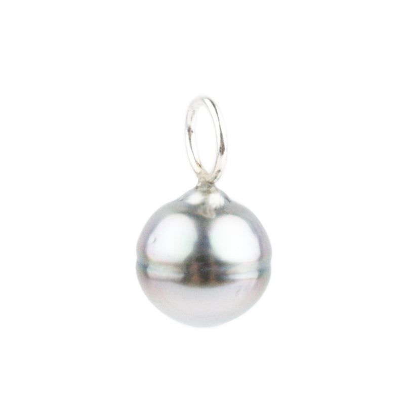 Pastel Purple Circled 9.3mm Tahitian Pearl Pendant on Sterling Silver