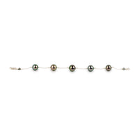 Dazzling Greens Tahitian Pearl Tin Cup Bracelet on Sterling Silver