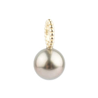 Golden Pink 10mm Beaded Tahitian Pearl Pendant on 14K Yellow Gold