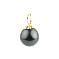 Eclipse Black 9.4mm Tahitian Pearl Pendant on Gold Filled