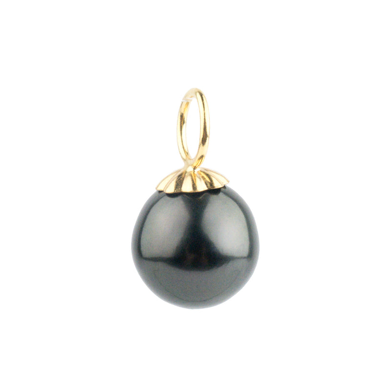 Eclipse Black 9.4mm Tahitian Pearl Pendant on Gold Filled