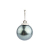 Indigo Green 9mm Tahitian Pearl Mermaid Pendant on 14K White Gold
