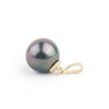 Plum Peacock 9mm Tahitian Pearl Mermaid Pendant on 14K Yellow Gold