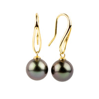 Purple Eclipse 11.2mm Teardrop Hook Dangles on 14K Yellow Gold