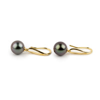 Purple Eclipse 11.2mm Teardrop Hook Dangles on 14K Yellow Gold