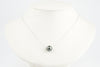 Dark Silvery 10.5mm Tahitian Pearl Solitaire Necklace on 14K White Gold