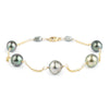 Pink Green Tin-Cup Tahitian Pearl Bracelet on 14/20 Gold Filled