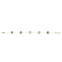 Pink Green Tin-Cup Tahitian Pearl Bracelet on 14/20 Gold Filled
