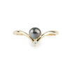 Tahitian Keshi Pearl & Diamond Sunrise Ring