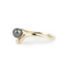 Tahitian Keshi Pearl & Diamond Sunrise Ring