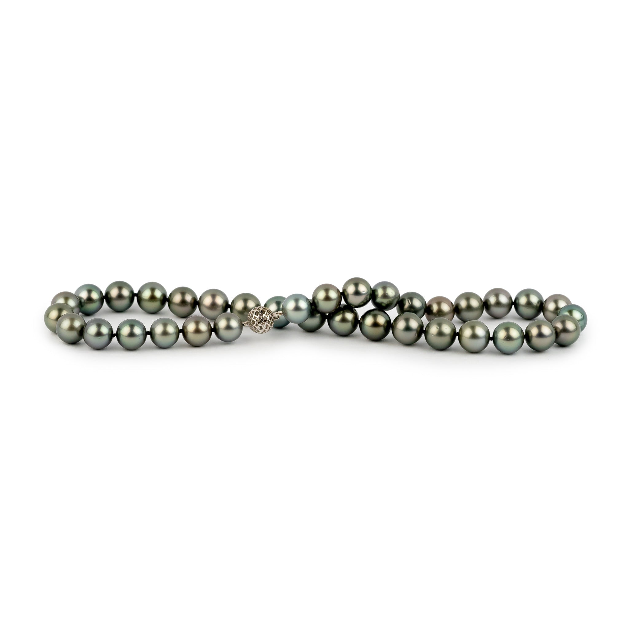Seaglass Green 10.8-11.9mm Tahitian Pearl Choker Strand