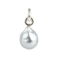 Light Silvery Baroque Tahitian Pearl Rava Pendant on Sterling Silver