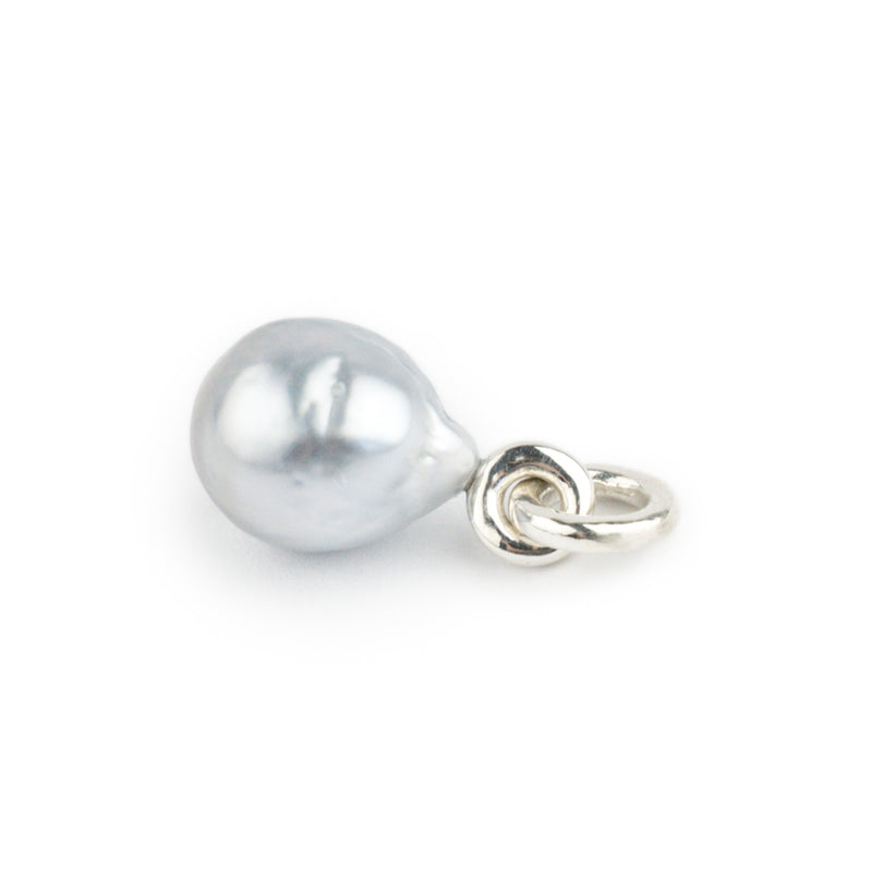 Light Silvery Baroque Tahitian Pearl Rava Pendant on Sterling Silver