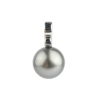 Dark Silvery 10.3mm Tahitian Pearl Infinity Pendant on 14K White Gold