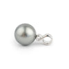 Dark Silvery 10.3mm Tahitian Pearl Infinity Pendant on 14K White Gold
