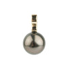 Aubergine Green 10mm Tahitian Pearl Infinity Pendant on 14K Yellow Gold