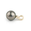 Aubergine Green 10mm Tahitian Pearl Infinity Pendant on 14K Yellow Gold