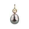 Flashy Plum Peacock Baroque 10.2mm Tahitian Pearl Rava Pendant on 14K Yellow Gold