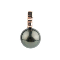 Forest Green 9.9mm Tahitian Pearl Infinity Pendant on 14K Rose Gold