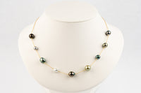 Tahitian Pearl Harvest Tin Cup Necklace on 14K Yellow Gold