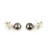 Tiaré Sterling Silver Tahitian Pearl Dangle Earrings