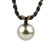 Opalescent 9mm Tahitian Pearl Necklace on Sterling Silver