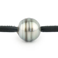 Silvery Blue Green Circled 12.2mm Super Mana Necklace