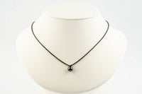 Midnight Purple 9mm Tahitian Pearl Necklace on Sterling Silver