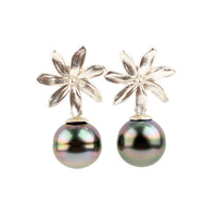Tiaré Sterling Silver Tahitian Pearl Dangle Earrings