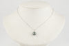 Blue Green Tahitian Pearl & Diamond Toru Necklace on 14K White Gold