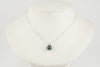 Deep Indigo Green Tahitian Pearl & Diamond Hoa Necklace on 14K White Gold