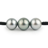 Silvery Green 11-12.2mm Triple Eimeo Mana Necklace