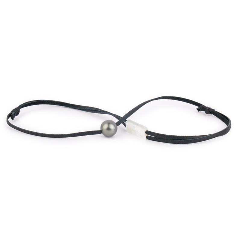 Dark Silvery Shark Skin 12.5mm Super Mana Necklace