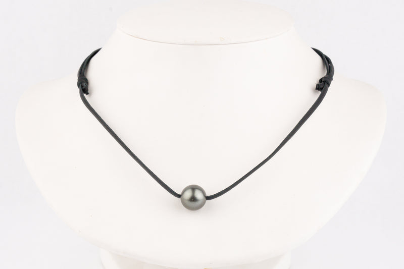 Dark Silvery Shark Skin 12.5mm Super Mana Necklace