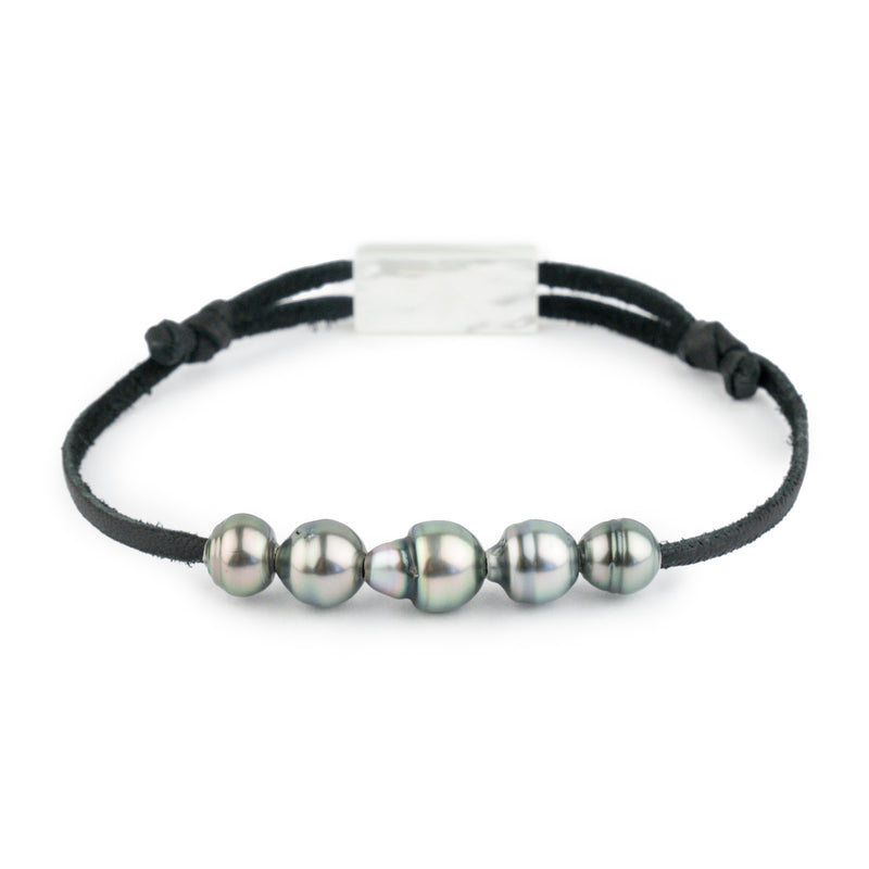 Quintuple Pink Peacock Circled 7.5-9mm Super Mana Bracelet