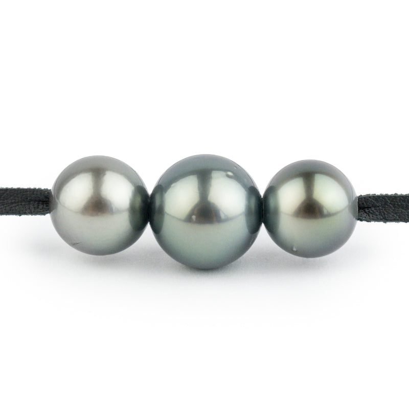 Triple 10.7mm-12.2mm Blue Green Eimeo Mana Necklace