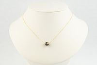Multi-Colorful 9.3mm Pearl Solitaire Necklace on 14K Yellow Gold