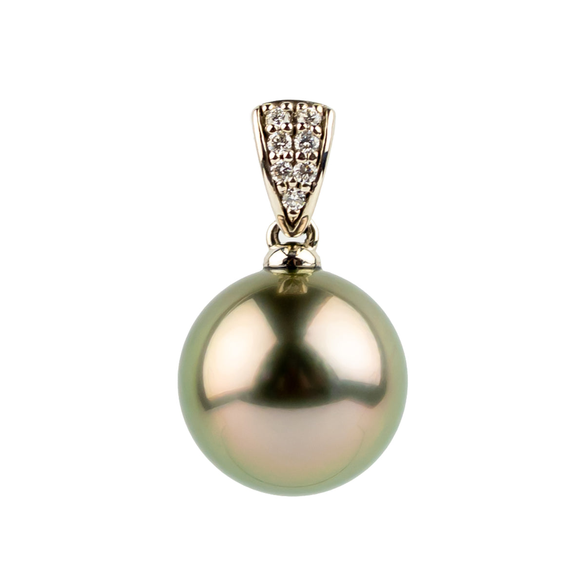 Tahitian Pearl & Diamond 12.6mm Maia Pendant on 14K White Gold