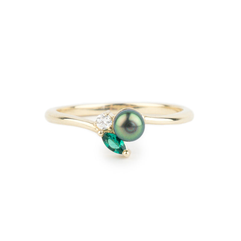Tahitian Keshi Pearl & Gemstone Natura Ring