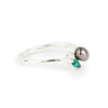 Tahitian Keshi Pearl & Gemstone Natura Ring on Sterling Silver