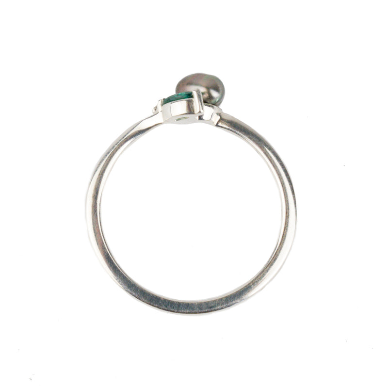 Tahitian Keshi Pearl & Gemstone Natura Ring on Sterling Silver