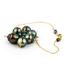 Peacock Green Circled Tin-Cup Tahitian Pearl Necklace on Gold Filled