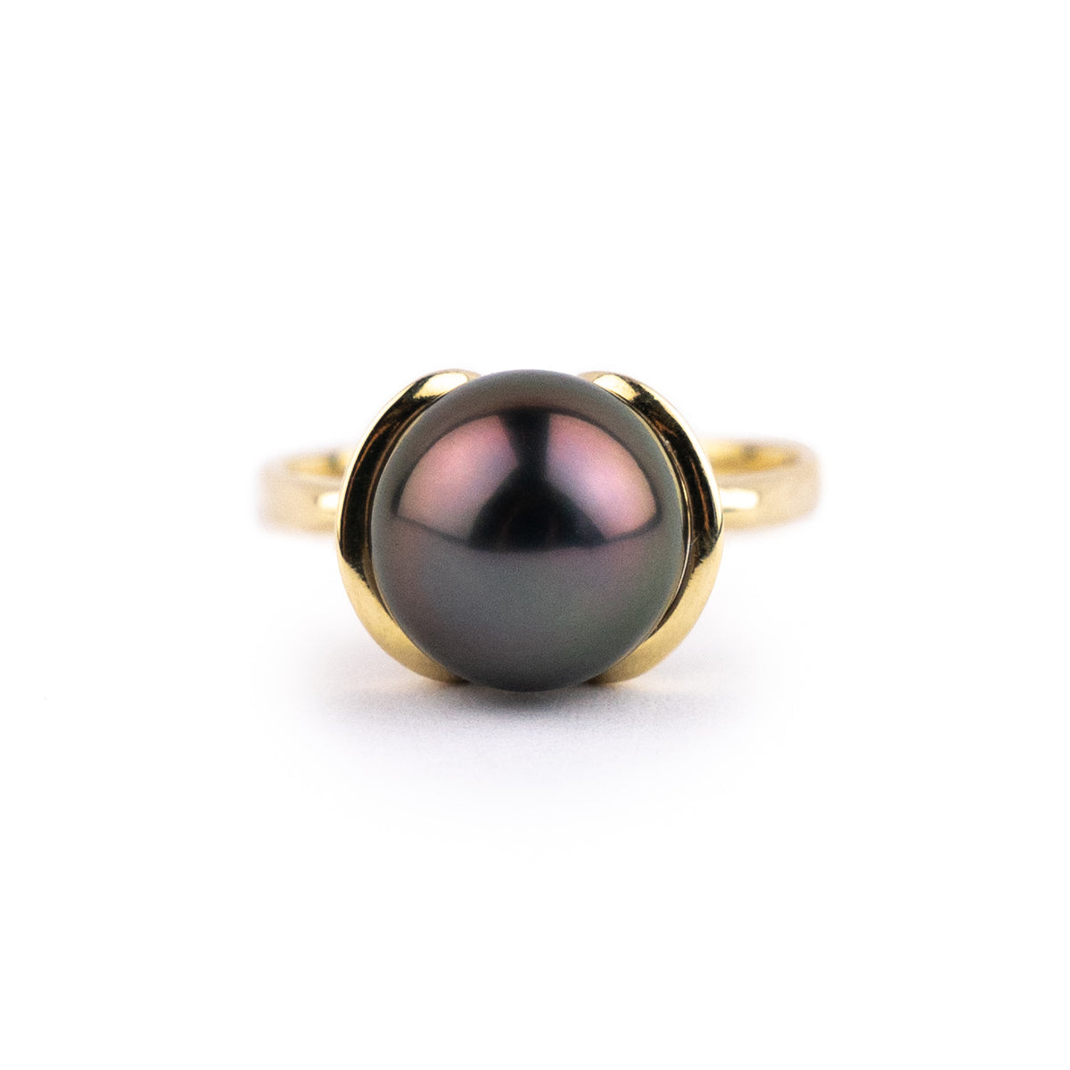 Aubergine Glow Tahitian Pearl Petal Ring